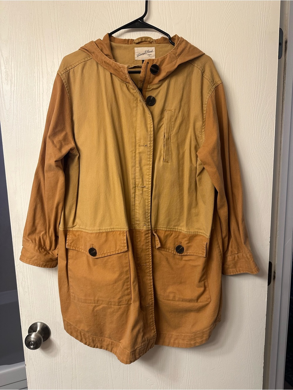 Two-Tone Mustard Hooded Jacket - Universal Thread